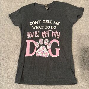 Gildan Charcoal and Pink Dog Graphic Tee